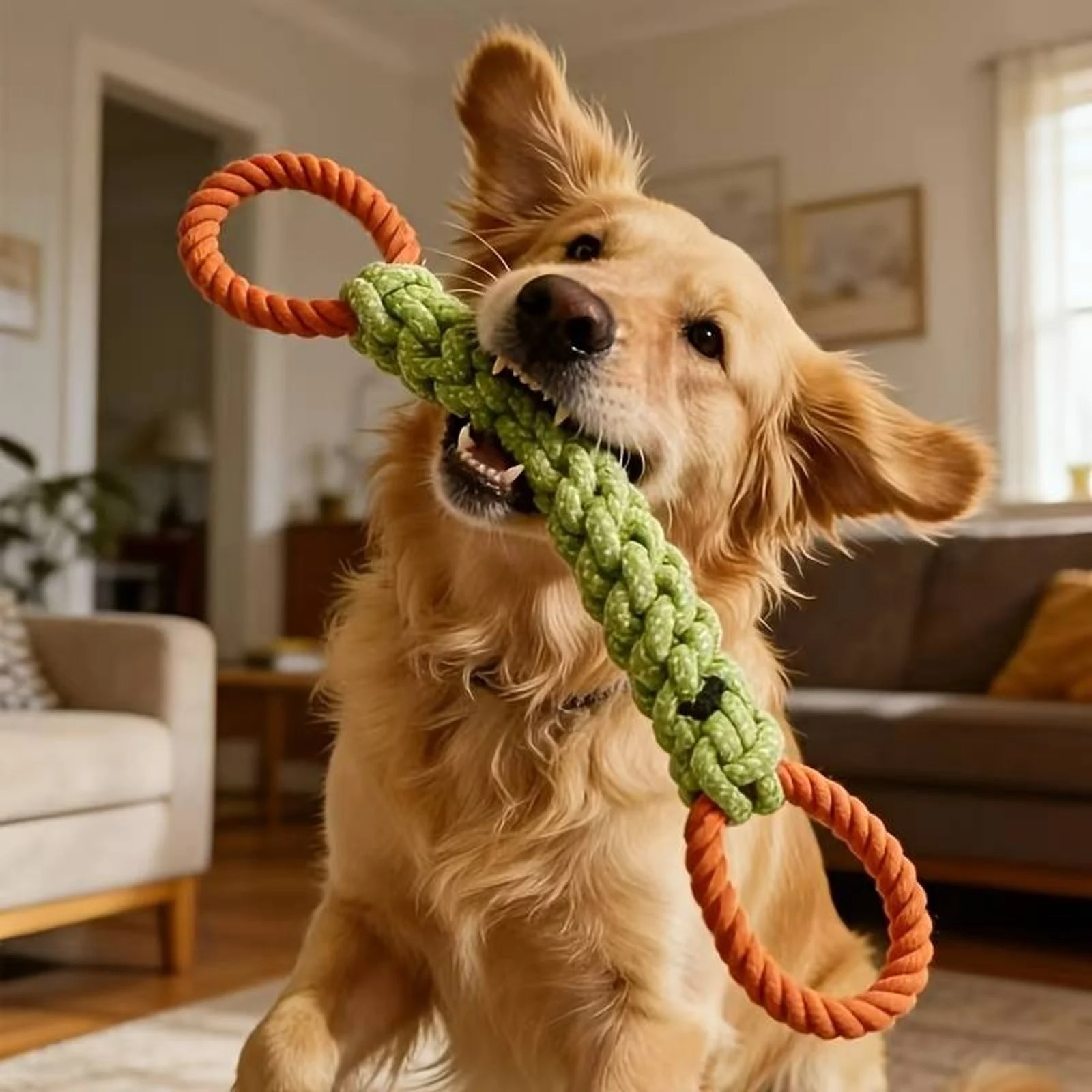 Indestructible Dog Chew Toy - Mainan Tali Anjing Tahan Lama, Mainan