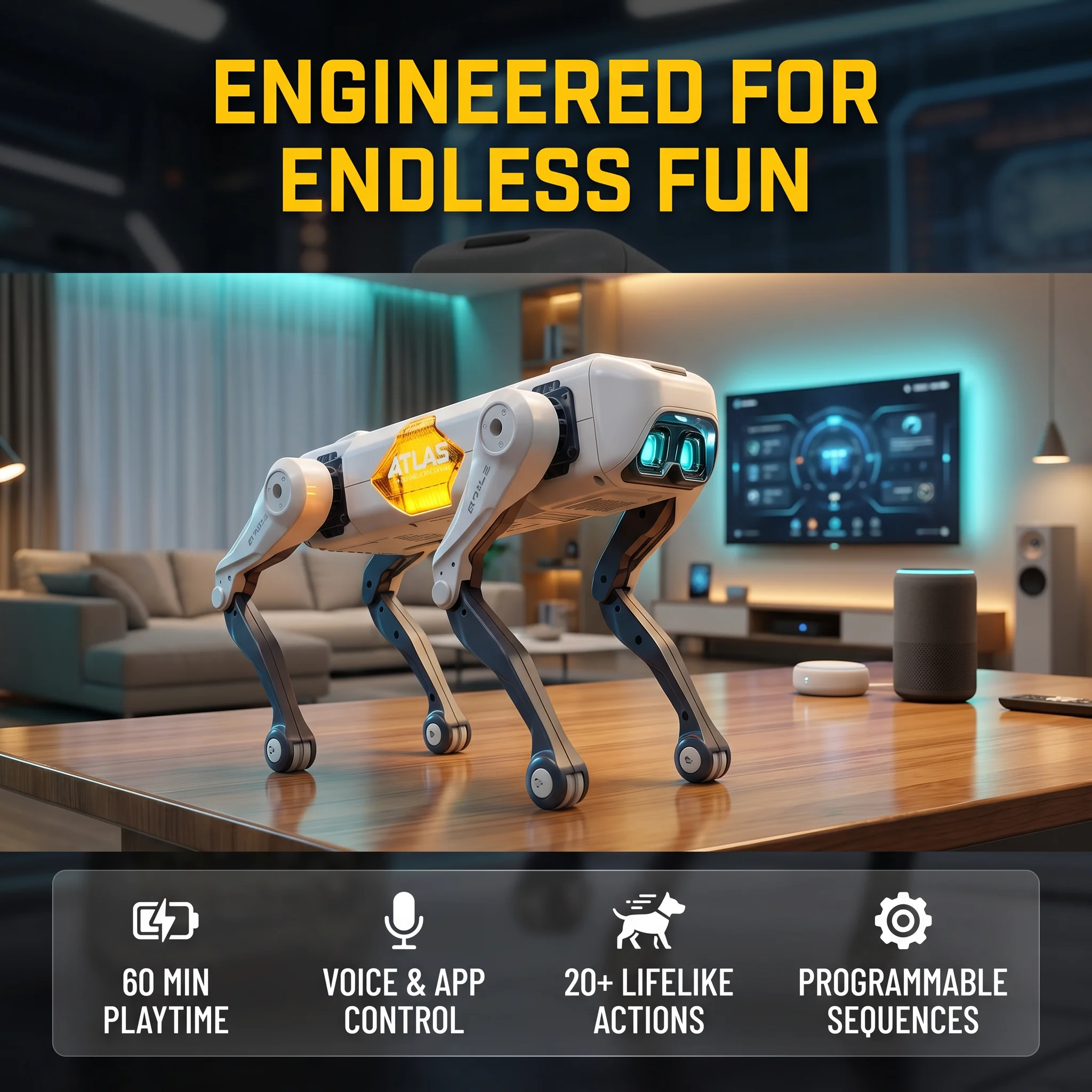 Dog Toys - Robot Anjing Pintar AI, Kontrol Suara